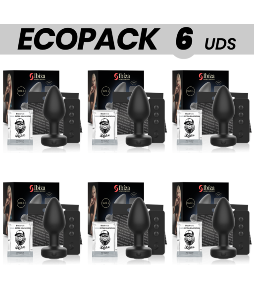 ECOPACK 6 UDS - IBIZA PLUG ANAL CONTROL REMOTO TALLA L