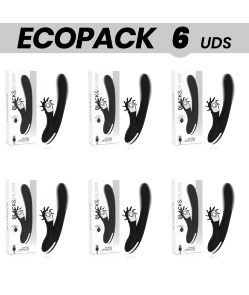 ECOPACK 6 UDS - BLACKandSILVER BUNNY JOHNNY VIBRATING VIBE