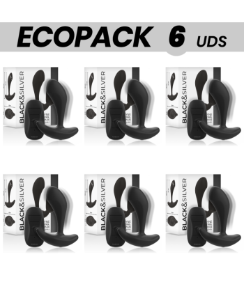ECOPACK 6 UDS - BLACKandSILVER DWAYNE PLUG ANAL SILICONA CONTROL REMOTO