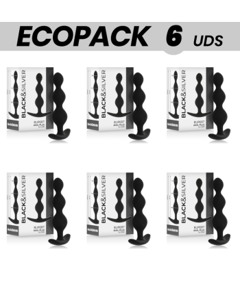 ECOPACK 6 UDS - BLACKandSILVER RUPERT CADENA BOLAS ANALES 10 CM