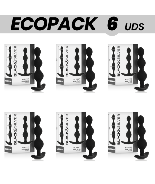 ECOPACK 6 UDS - BLACKandSILVER RUPERT CADENA BOLAS ANALES 10 CM