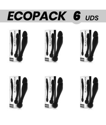 ECOPACK 6 UDS - BLACKandSILVER KARL DILDO ESTIMULADOR PUNTO G 18 CM