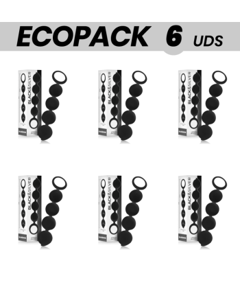 ECOPACK 6 UDS - BLACKandSILVER LENNON PLUG ANAL CON BOLAS ANALES 15 CM
