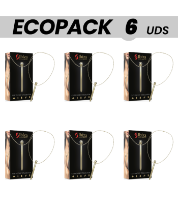 ECOPACK 6 UDS - IBIZA ESTIMULADOR DE CLITORIS DE BOLSILLO COLLAR RECARGABLE 12 MODOS DE VIBRACIÓN DORADO 12,2 X 1,4