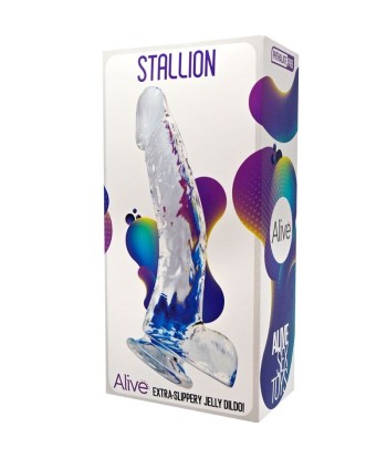 ALIVE - STALLION PENE REALÍSTICO TRANSPARENTE 22 CM