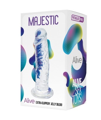 ALIVE - MAJESTIC PENE REALÍSTICO TRANSPARENTE 14.7 CM