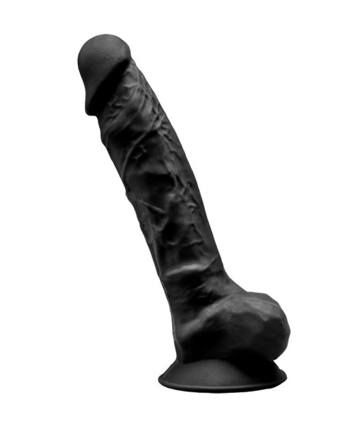 SILEXD - MODELO 1 PENE REALÍSTICO SILICONA PREMIUM SILEXPAN NEGRO 23 CM