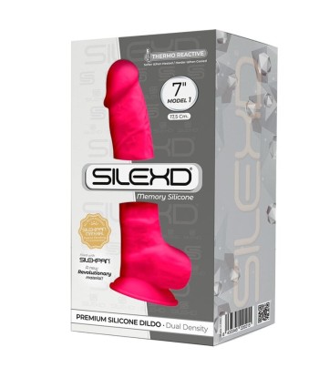 SILEXD - MODELO 1 PENE REALÍSTICO SILICONA PREMIUM SILEXPAN FUCSIA 17.5 CM