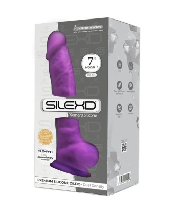 SILEXD - MODELO 1 PENE REALÍSTICO SILICONA PREMIUM SILEXPAN VIOLETA 17.5 CM