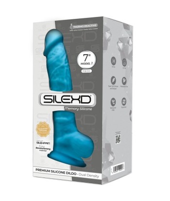 SILEXD - MODELO 1 PENE REALÍSTICO SILICONA PREMIUM SILEXPAN AZUL 17.5 CM