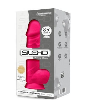 SILEXD - MODELO 1 PENE REALÍSTICO SILICONA PREMIUM SILEXPAN FUCSIA 21.5 CM