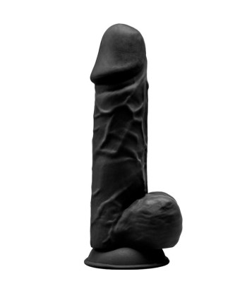 SILEXD - MODELO 1 PENE REALÍSTICO SILICONA PREMIUM SILEXPAN NEGRO 21.5 CM