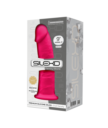 SILEXD - MODELO 2 PENE REALÍSTICO SILICONA PREMIUM SILEXPAN FUCSIA 23 CM