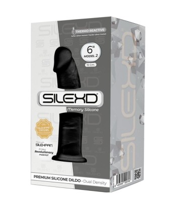 SILEXD - MODELO 2 PENE REALÍSTICO SILICONA PREMIUM SILEXPAN NEGRO 15 CM