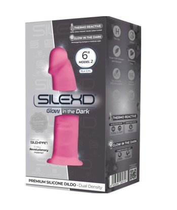 SILEXD - MODELO 2 PENE REALÍSTICO SILICONA PREMIUM SILEXPAN ROSA FLUORESCENTE 15 CM