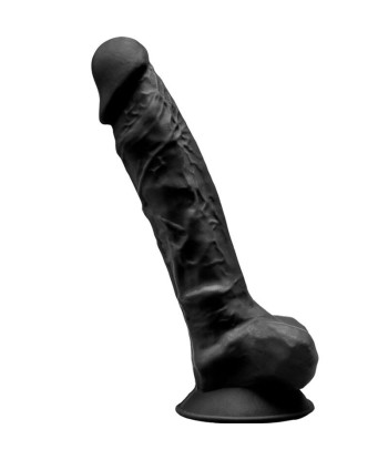 SILEXD - MODELO 1 PENE REALÍSTICO SILICONA PREMIUM SILEXPAN NEGRO 20 CM