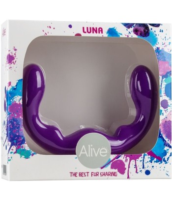 ALIVE - LUNA DILDO DOBLE PENETRACIÓN SILICONA VIOLETA 25 CM