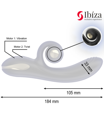 IBIZA - VIBRADOR TWISTER CON ESTIMULADOR CURVE Y VIBRO-ROTACIÓN