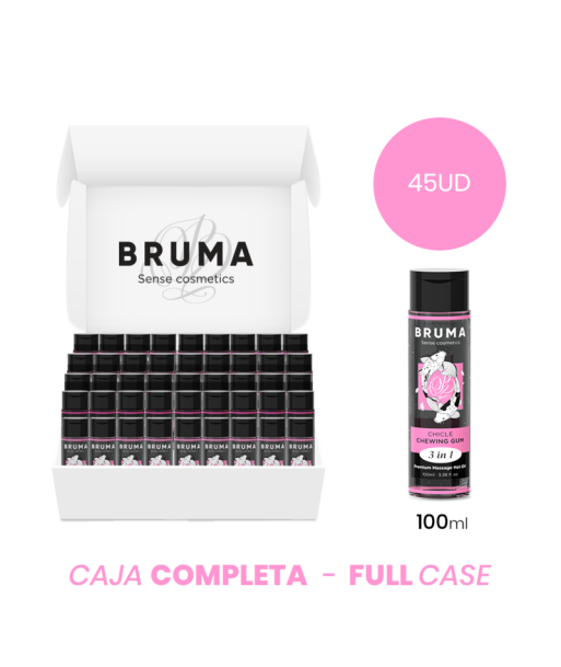 MOQ 45 - BRUMA ACEITE DE MASAJE PREMIUM EFECTO CALOR SABOR CHICLE 3 EN 1 - 100 ML MOQ 45 - BRUMA ACEITE DE MASAJE PREMIUM EFECTO CALOR SABOR CHICLE 3 EN 1 - 100 ML