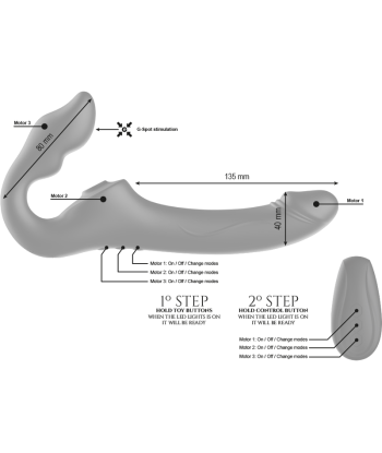 IBIZA - VIBRADOR STRAPLESS CONTROL REMOTO 3 MOTORES 1000 COMBINACIONES.