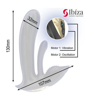 IBIZA - VIBRADOR WEARABLE CON ESTIMULACIÓN PUNTO-G Y CLÍTORIS CON CONTROL REMOTO