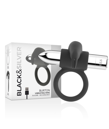 BLACKandSILVER - BURTON ANILLO RECARGABLE 10 MODOS VIBRACIÓN