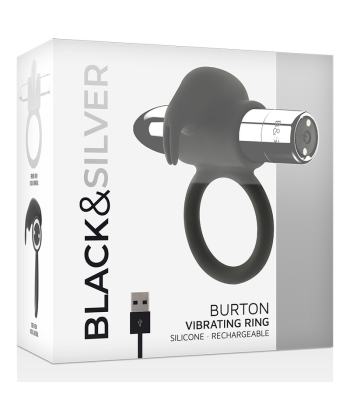 BLACKandSILVER - BURTON ANILLO RECARGABLE 10 MODOS VIBRACIÓN