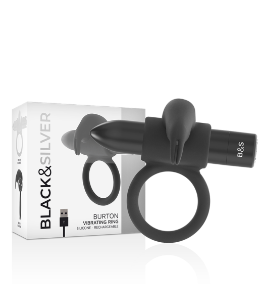 BLACKandSILVER - BURTON ANILLO 10 MODOS VIBRACIÓN NEGRO