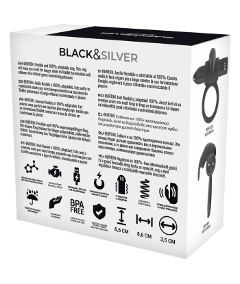 BLACKandSILVER - BURTON ANILLO 10 MODOS VIBRACIÓN NEGRO