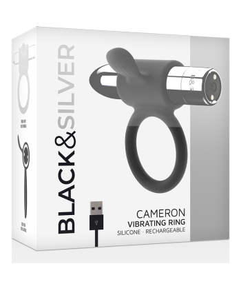 BLACKandSILVER - CAMERON ANILLO RECARGABLE SILVER