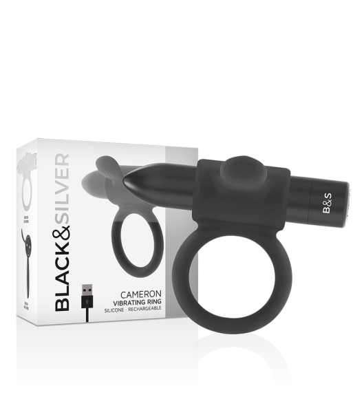 BLACKandSILVER - CAMERON ANILLO RECARGABLE NEGRO