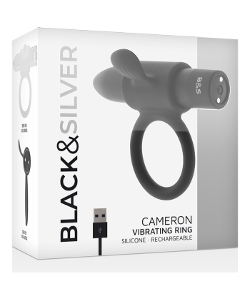 BLACKandSILVER - CAMERON ANILLO RECARGABLE NEGRO