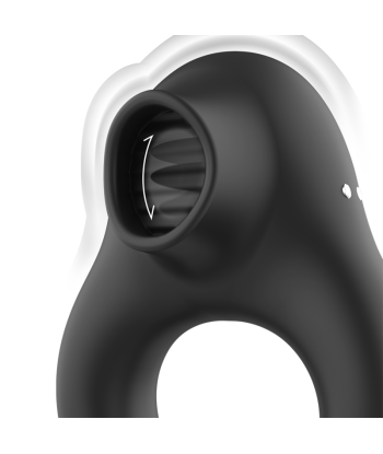 BLACKandSILVER - ANILLO VIBRADOR SILICONA 3 MOTORES RECARGABLE NEGRO