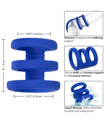 CALEXOTICS - ADMIRAL JAULA TRIPLE PARA PENE AZUL