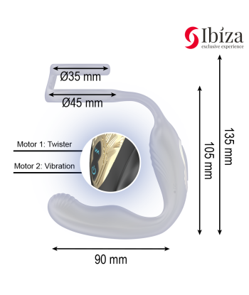 IBIZA - WIGGLE PLUG ANAL ROTADOR CONTROL REMOTO CON VIBRO-PERINEO Y ANILLAS POTENCIADORAS DE PENE