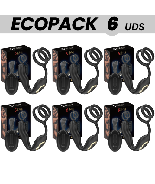 ECOPACKS 6 UDS - IBIZA WIGGLE PLUG ANAL ROTADOR CONTROL REMOTO CON VIBRO-PERINEO Y ANILLAS POTENCIADORAS DE PENE ECOPACKS 6 UDS - IBIZA WIGGLE PLUG ANAL ROTADOR CONTROL REMOTO CON VIBRO-PERINEO Y ANILLAS POTENCIADORAS DE PENE