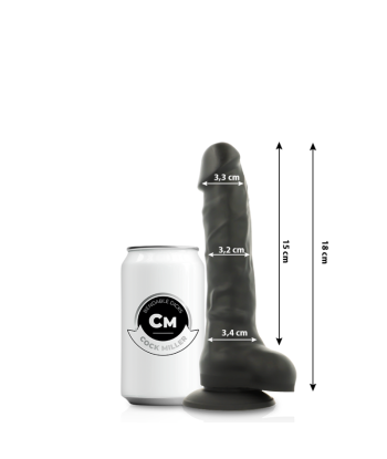 COCK MILLER - DILDO REALÍSTICO SILICONA DENSITY ARTICULABLE NEGRO 18 CM