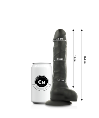 COCK MILLER - DILDO REALÍSTICO SILICONA DENSITY ARTICULABLE NEGRO 19.5 CM