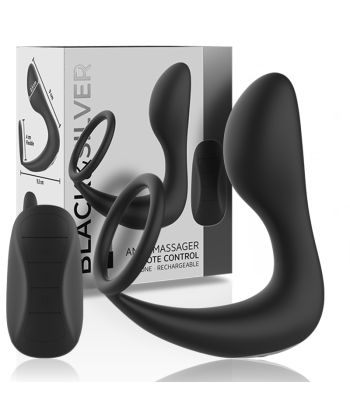 BLACKandSILVER - MASAJEADOR ANAL CONTROL REMOTO SILICONA RECARGABLE NEGRO