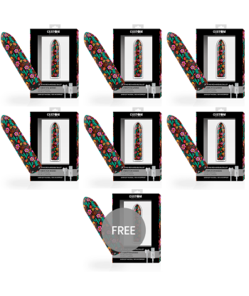 CUSTOM BULLETS - BALA RECARGABLE SKULL 10 INTENSIDADES 6 1 GRATIS