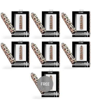 CUSTOM BULLETS - BALA RECARGABLE LEOPARD 10 INTENSIDADES 6 1 GRATIS