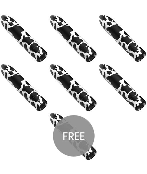 CUSTOM BULLETS - BALA RECARGABLE COW 10 INTENSIDADES 6 1 GRATIS