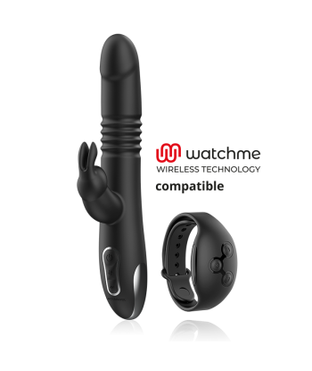 BLACKandSILVER - KENJI VIBRADOR RABBIT UP and DOWN COMPATIBLE CON WATCHME