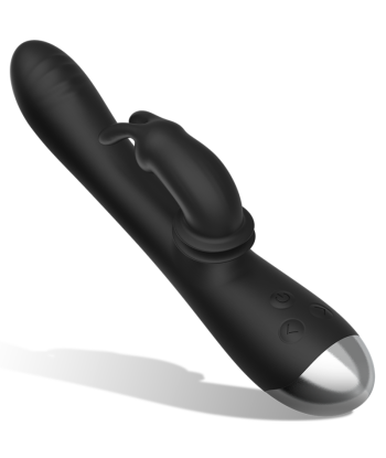 BLACKandSILVER - DJ. ADAM ESTIMULADOR RABBIT SILICONA RECARGABLE NEGRO