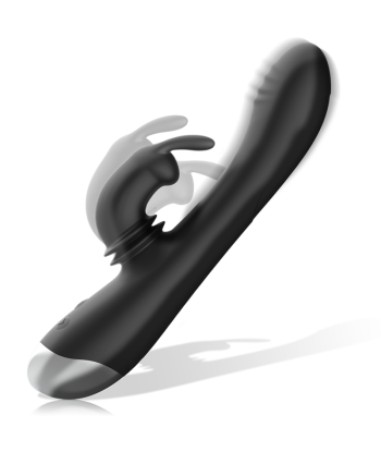 BLACKandSILVER - DJ. ADAM ESTIMULADOR RABBIT SILICONA RECARGABLE NEGRO