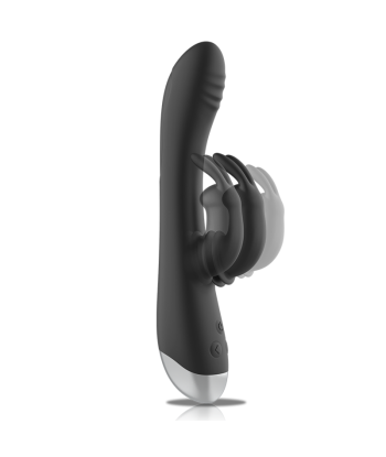 BLACKandSILVER - DJ. ADAM ESTIMULADOR RABBIT SILICONA RECARGABLE NEGRO