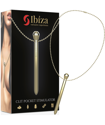 IBIZA - DISCRETO ESTIMULADOR DIAMOND COLLAR RECARGABLE 12 MODOS DE VIBRACIÓN DORADO 12,2 X 1,4