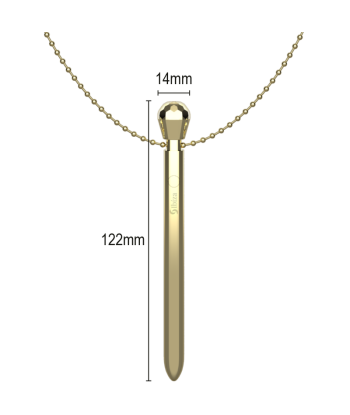 IBIZA - DISCRETO ESTIMULADOR DIAMOND COLLAR RECARGABLE 12 MODOS DE VIBRACIÓN DORADO 12,2 X 1,4