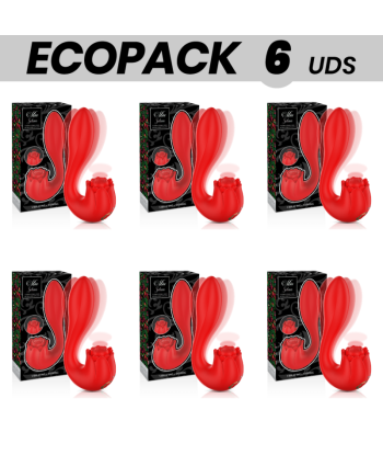 ECOPACK 6 UDS - MIA SELENA ESTIMULADOR VIBRATING TAPPING ROJO