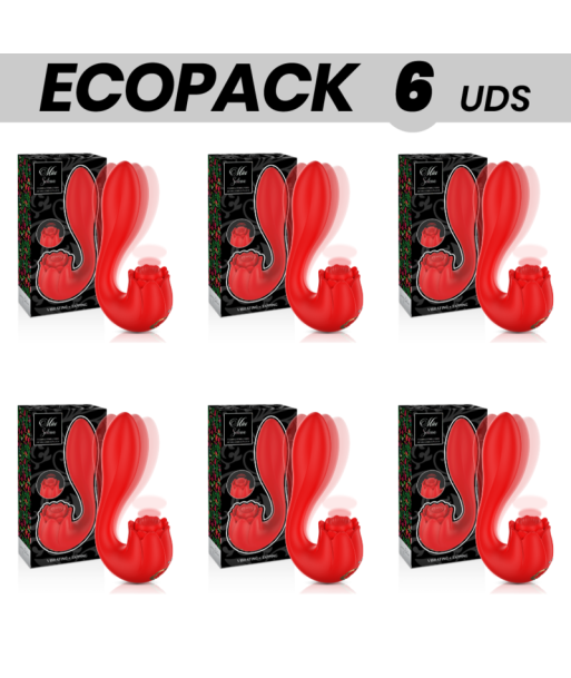 ECOPACK 6 UDS - MIA SELENA ESTIMULADOR VIBRATING TAPPING ROJO
